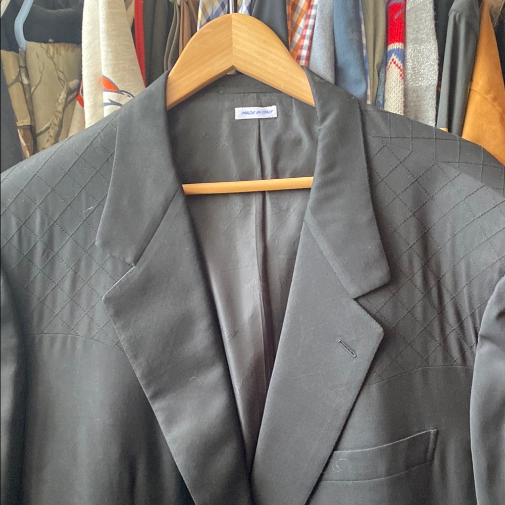 Giorgio Armani Black Sport Coat with Notched Lapels